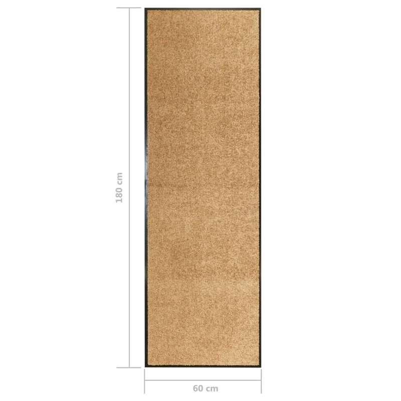 Paillasson lavable 60 x 180 cm PVC et polyamide crème DEC040608