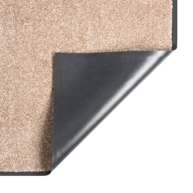 Paillasson porte d'entrée dessous antidérapant 80 x 120 cm PP torsadé vinyle beige DEC040589
