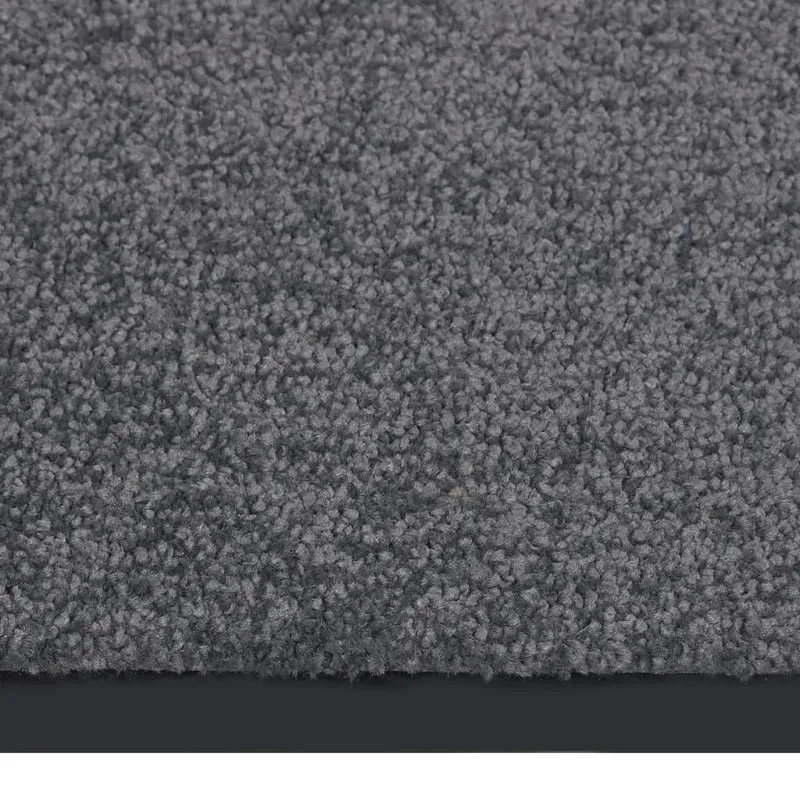 Paillasson porte d'entrée dessous antidérapant 80 x 120 cm PP torsadé anthracite et vinyle DEC040584