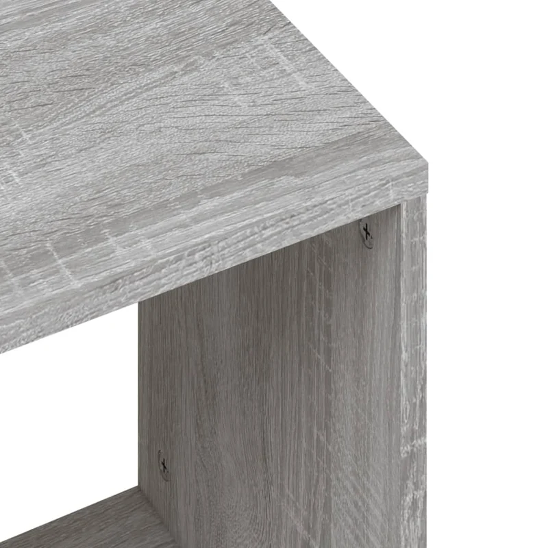 Set de 2 tables d'appoint gigognes en bois d'ingénierie gris DEC040525
