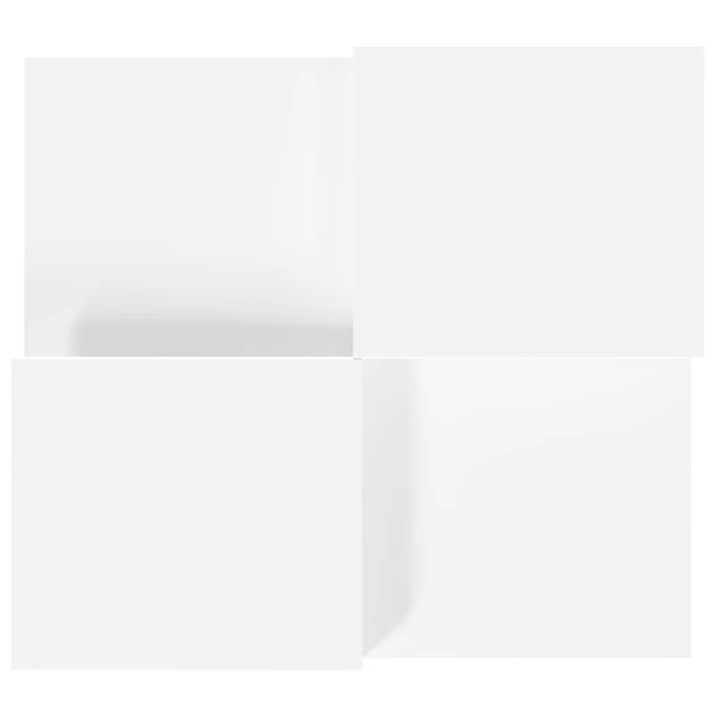 Lot de 2 tables basses de salon en bois d'ingénierie blanc brillant DEC040320
