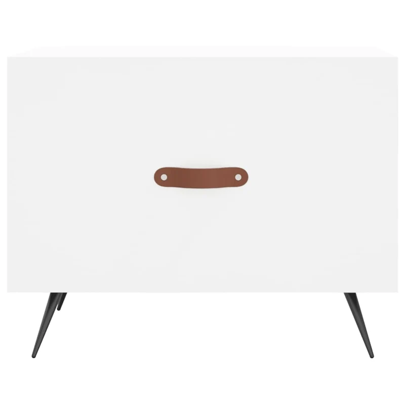 Lot de 2 tables basses tables de chevet avec tiroir 50 x 50 x 40 cm bois d'ingénierie blanc et fer DEC040313