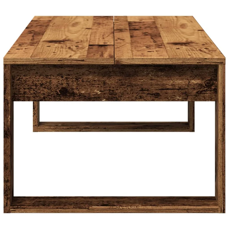 Table basse style rustique 102 x 50 x 35 cm bois d'ingénierie marron effet vieilli DEC040204