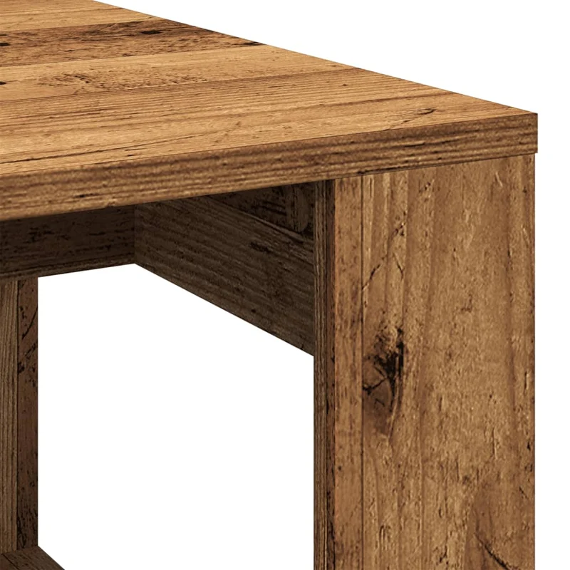 Table basse style rustique 102 x 50 x 35 cm bois d'ingénierie marron effet vieilli DEC040204