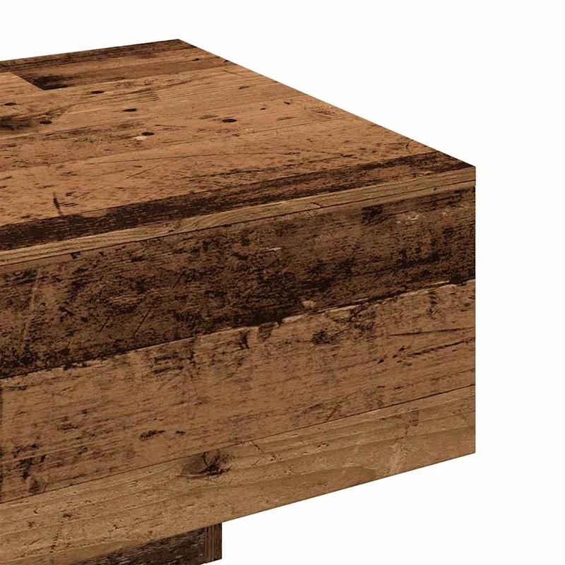 Table basse style rustique 100 x 49,5 x 31 cm bois d'ingénierie marron effet vieilli DEC040203