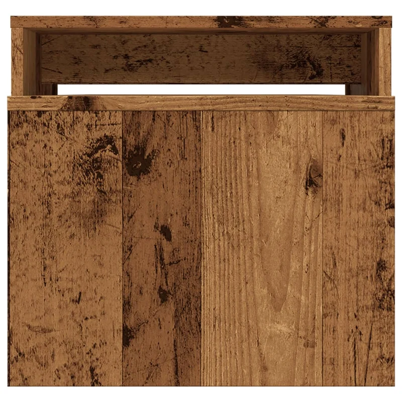 Lot de 2 tables d'appoint gigognes 100 x 48 x 40 cm bois d'ingénierie marron effet vieilli DEC040202