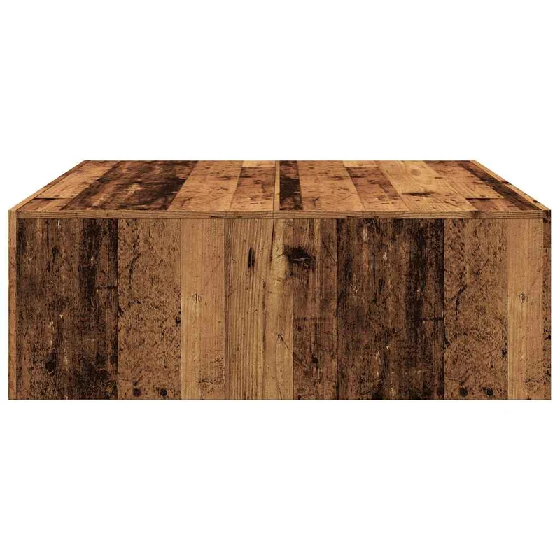Table basse style rustique 100 x 100 x 35 cm bois d'ingénierie marron vieilli DEC040200