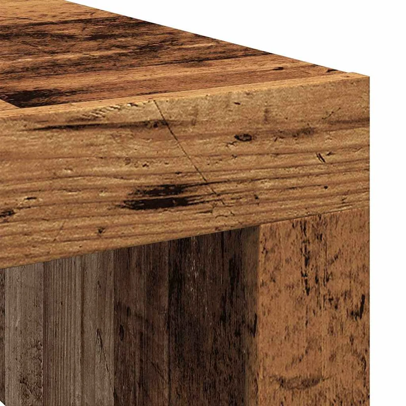 Table basse style rustique 100 x 100 x 35 cm bois d'ingénierie marron vieilli DEC040200