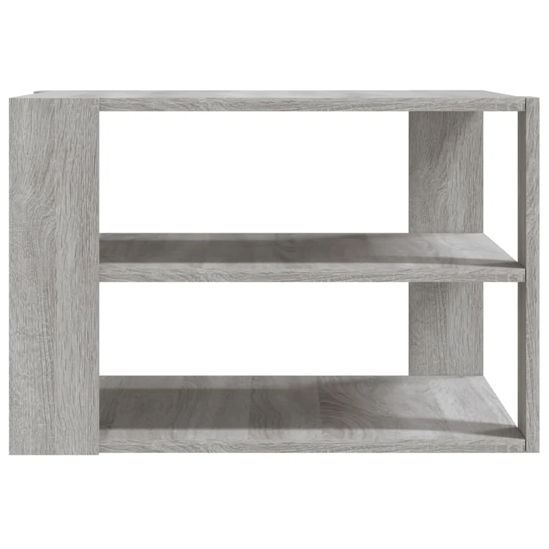 Table basse avec étagères 59,5 x 59,5 x 40 cm bois d'ingénierie gris DEC040052
