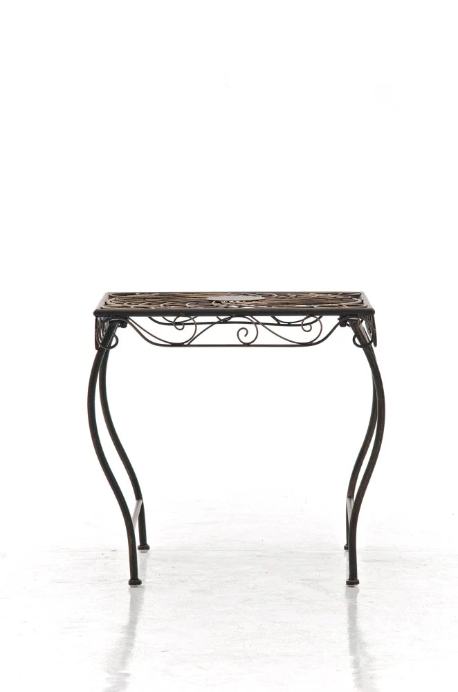 Petite table de jardin et terrasse design rusitique en métal bronze 10_0003058
