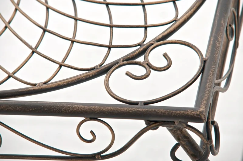 Petite table de jardin et terrasse design rusitique en métal bronze 10_0003058