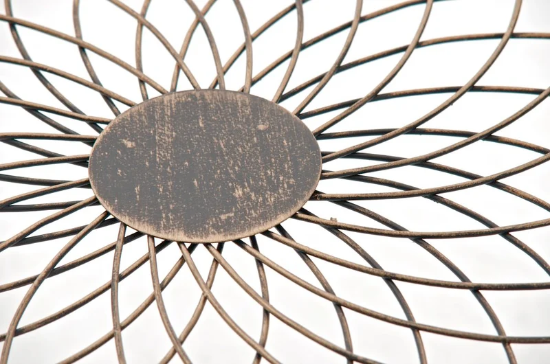 Petite table de jardin et terrasse design rusitique en métal bronze 10_0003058