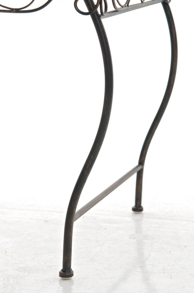 Petite table de jardin et terrasse design rusitique en métal bronze 10_0003058