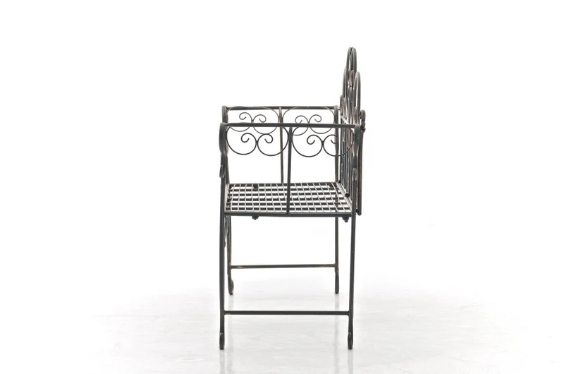 Banc de jardin design rustique largeur 128 cm en métal bronze 10_0002937