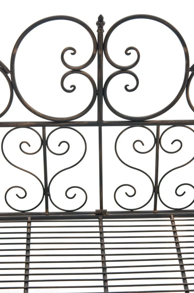 Banc de jardin design rustique largeur 128 cm en métal bronze 10_0002937