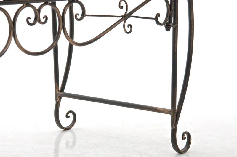Banc de jardin design rustique largeur 128 cm en métal bronze 10_0002937