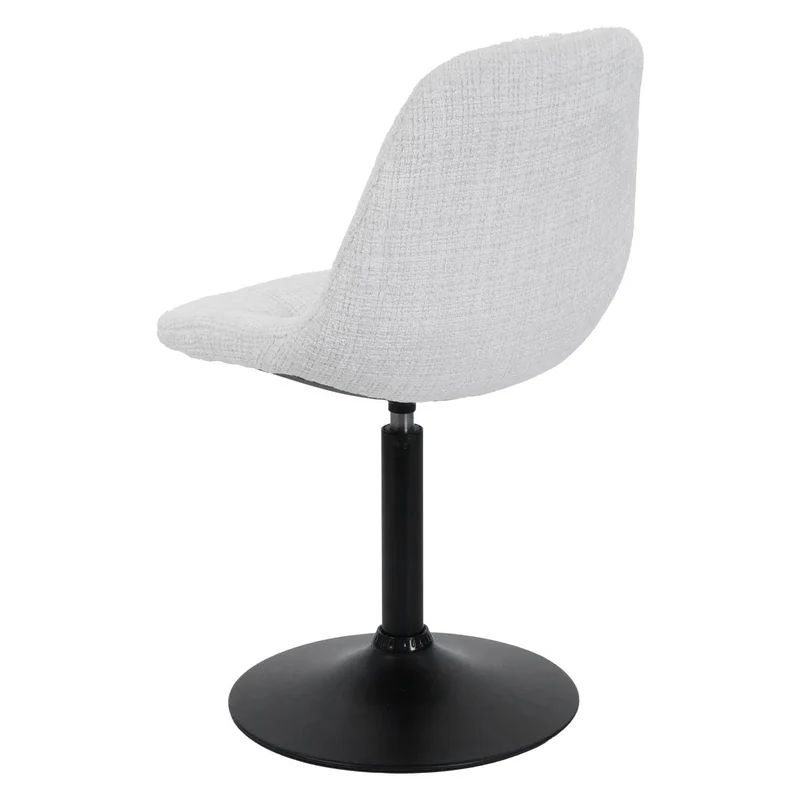 Lot de 2 chaises de salle à manger pivotantes 360° pied central en acier siège en tissu chenille crème 04_0009888