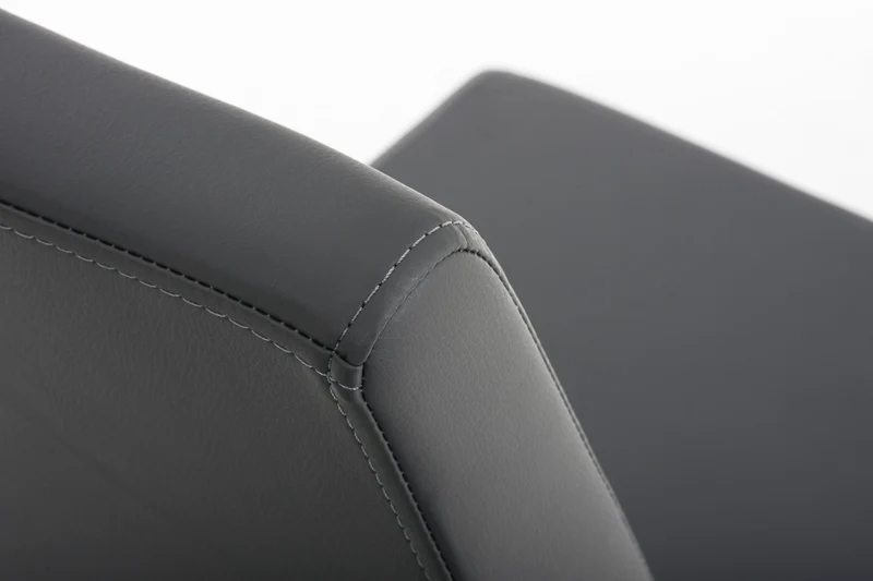 Chaise de salle à manger x1 design moderne en PVC gris support en acier inoxydable 10_0001989