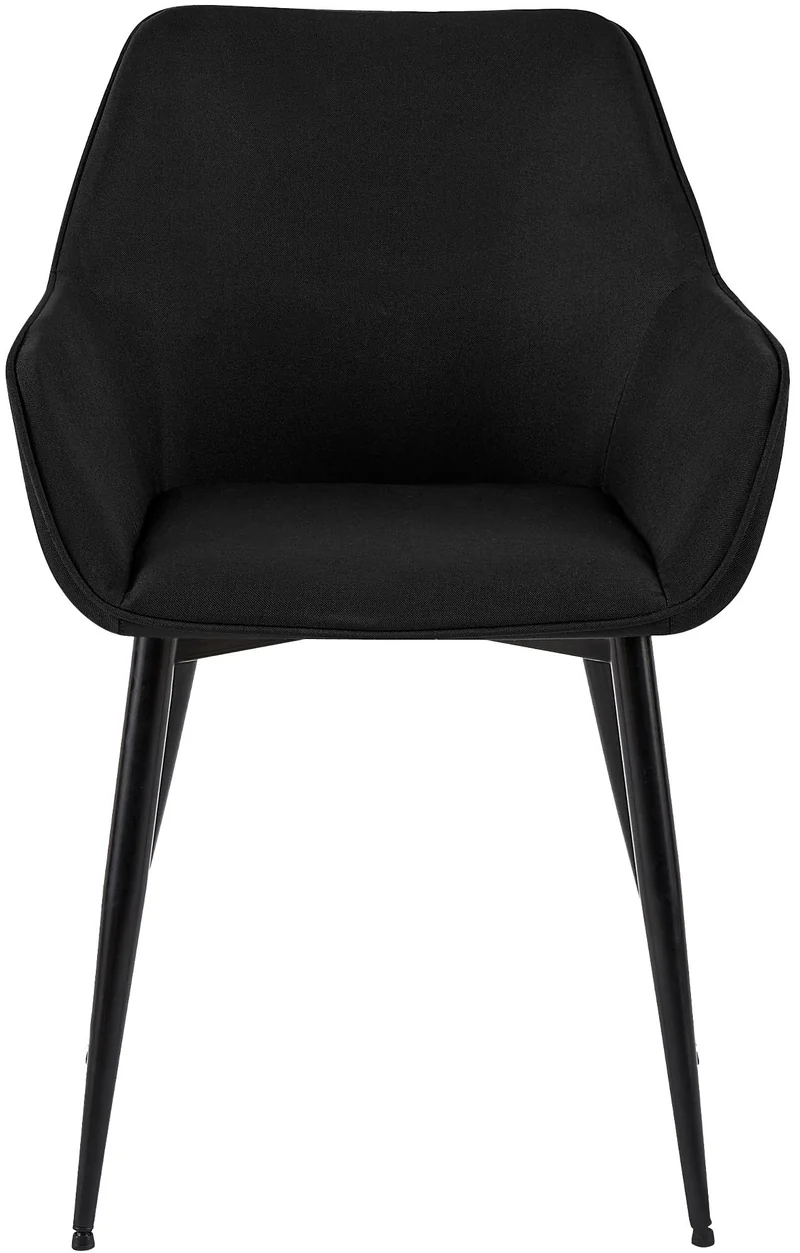 Chaise de salle à manger bureau salle d'attente x1 en tissu noir et métal noir 10_0007179
