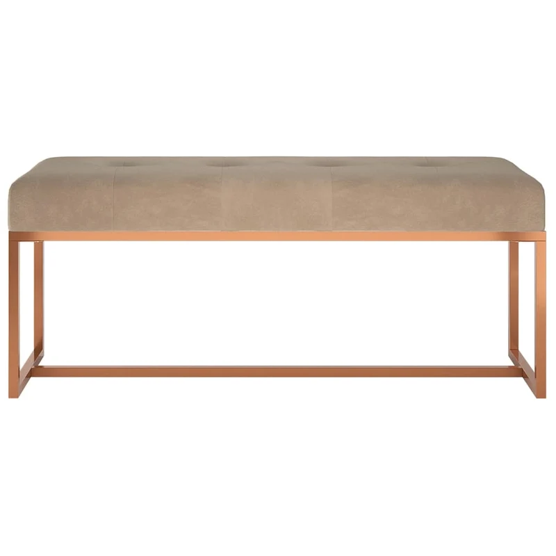 Banc banquette multifonctionnel design moderne 110 x 36 x 45 cm en velours beige DEC024701