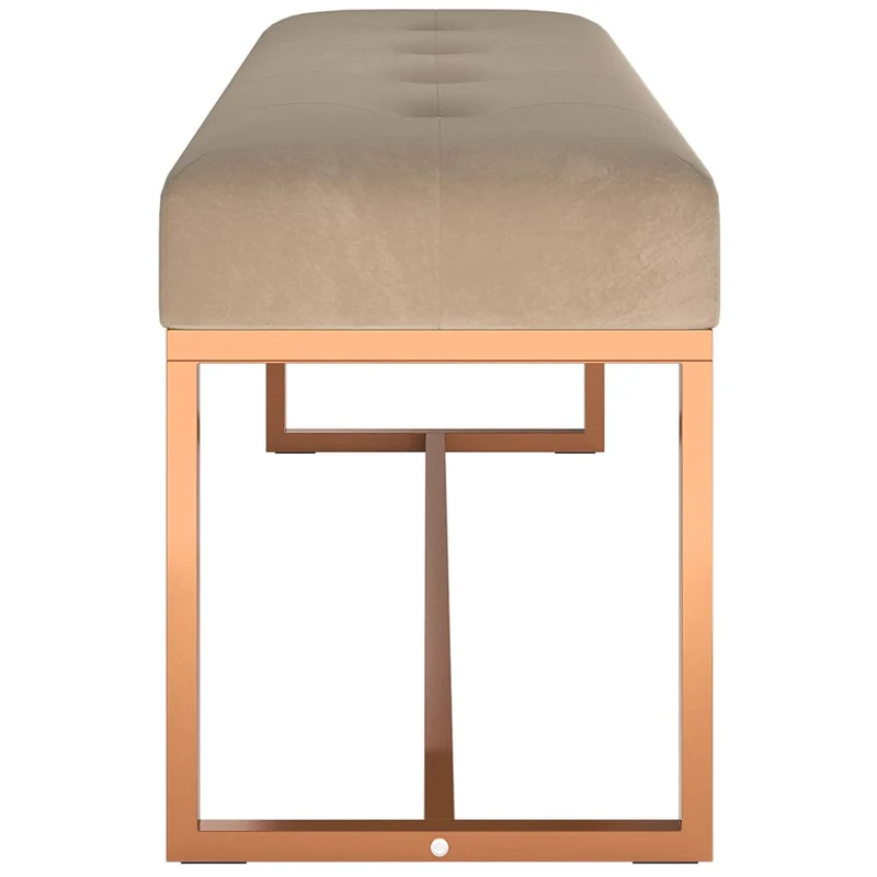 Banc banquette multifonctionnel design moderne 110 x 36 x 45 cm en velours beige DEC024701