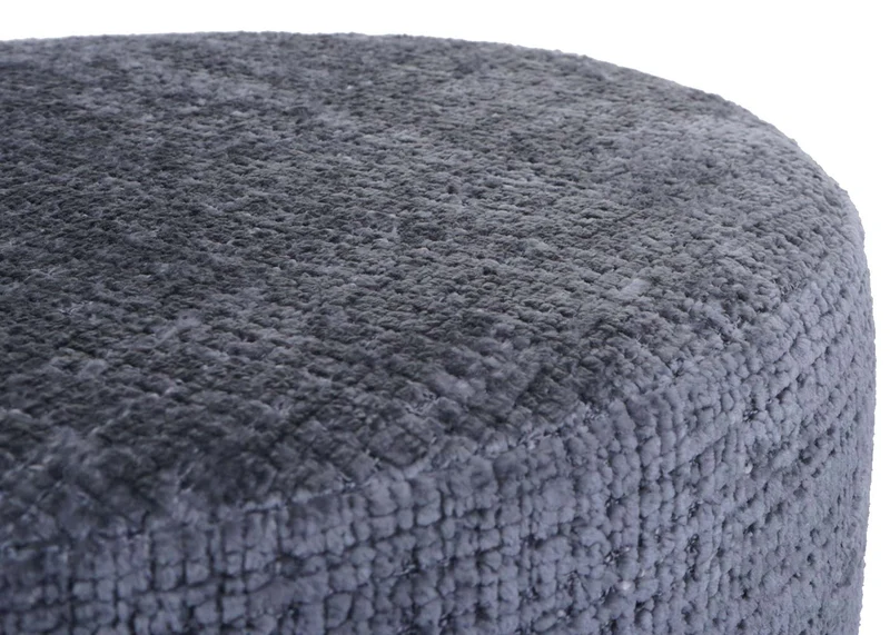 Lot de 2 tabourets réglables en hauteur pivotants 360° tissu chenille gris foncé Ø37 cm base acier 04_0009944