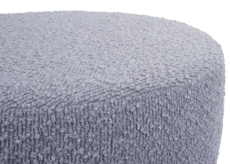 Lot de 2 tabourets réglables pivotants 360° tissu bouclé gris Ø37 cm base acier 04_0009932