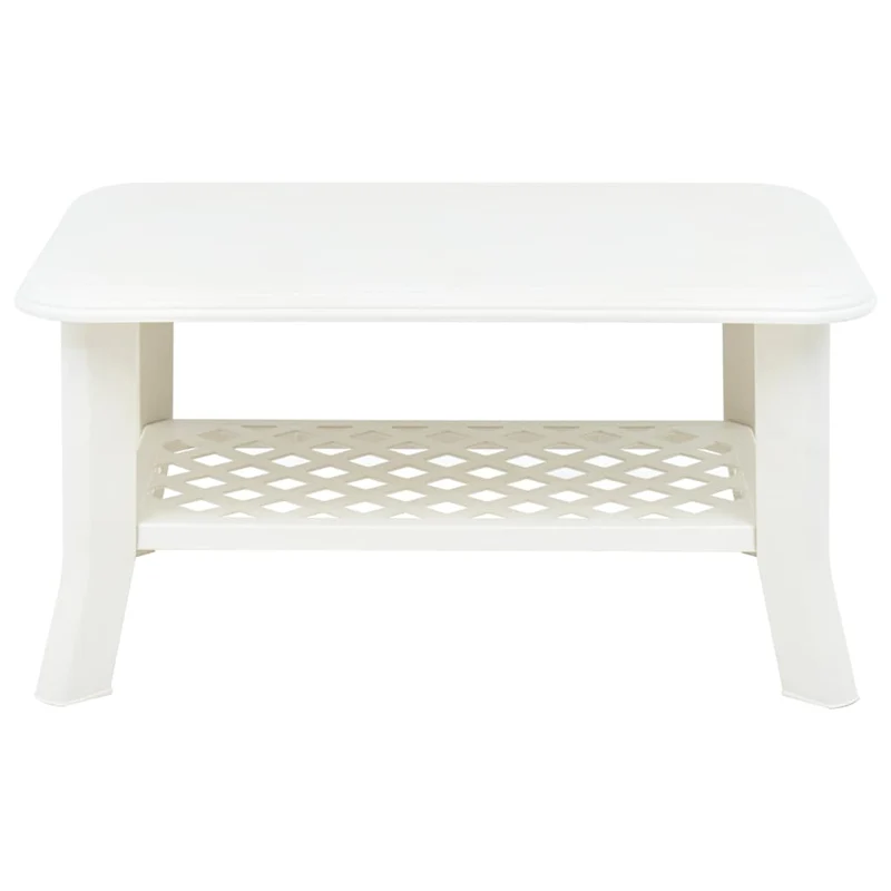 Table basse d'extérieur design classique 90 x 60 x 46 cm Plastique blanc DEC038032
