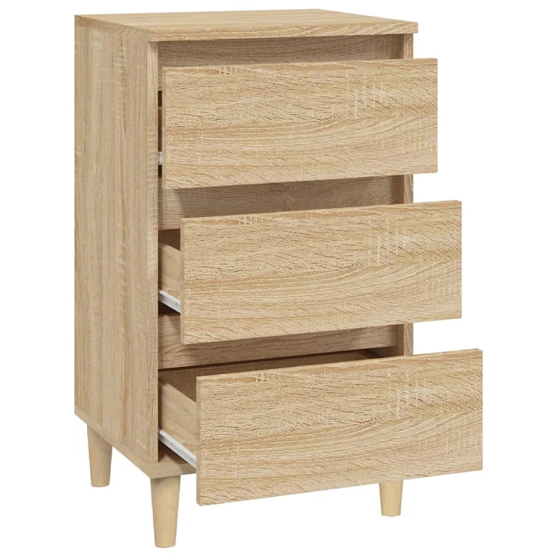 Table de chevet avec 3 tiroirs 40 x 35 x 70 cm bois d'ingénierie couleur chêne DEC033846