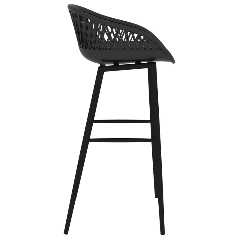 Tabourets de bar x2 chaises haute aspect de maille PP noir DEC029399