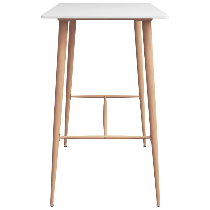 Table d’appoint multifonction 120 x 60 x 105 cm MDF blanc pieds en métal couleur bois DEC036406