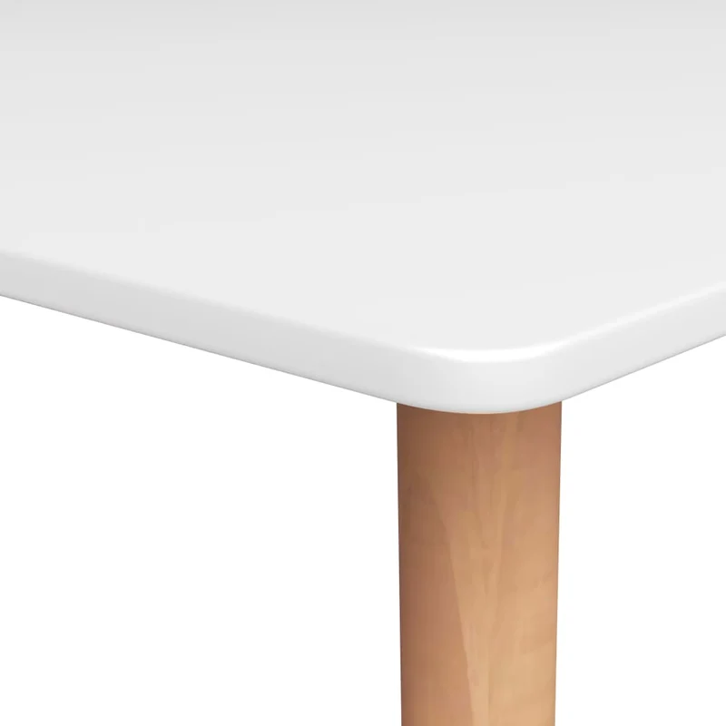 Table d’appoint multifonction 120 x 60 x 105 cm MDF blanc pieds en métal couleur bois DEC036406