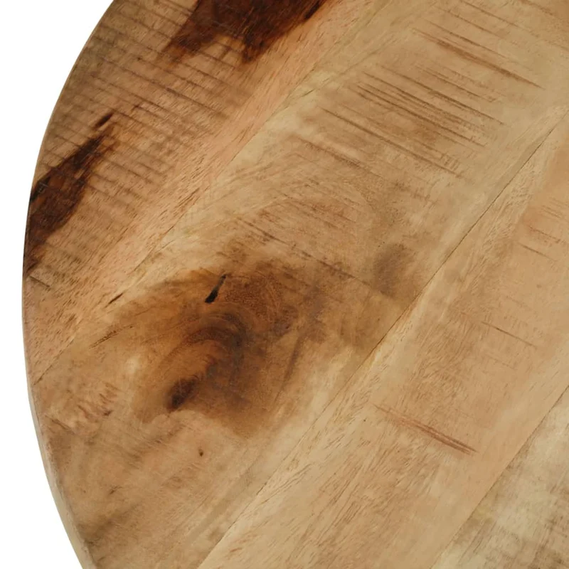 Table basse de salon design industriel en bois massif de manguier et acier 65 x 32 cm DEC038275
