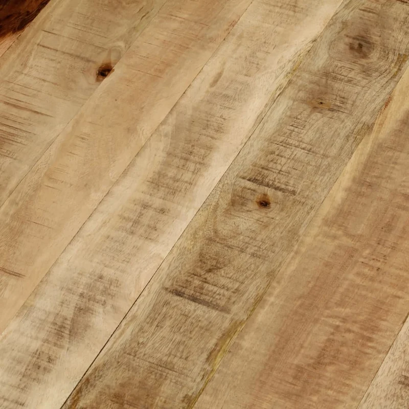 Table basse de salon design industriel en bois massif de manguier et acier 65 x 32 cm DEC038275