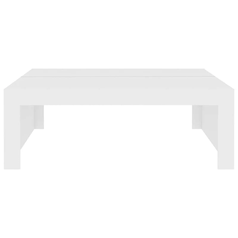 Table basse de salon design moderne 100 x 100 x 35 cm bois d'ingénierie blanc DEC037773