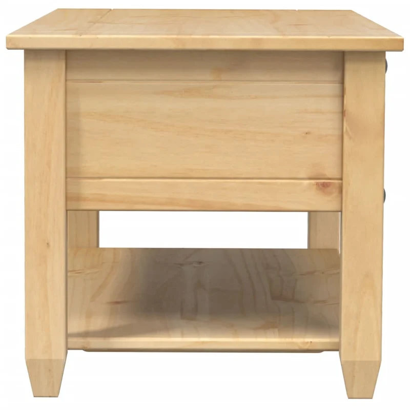 Table basse de salon design rustique avec tiroirs 100 x 48 x 45 cm bois de pin massif DEC037762