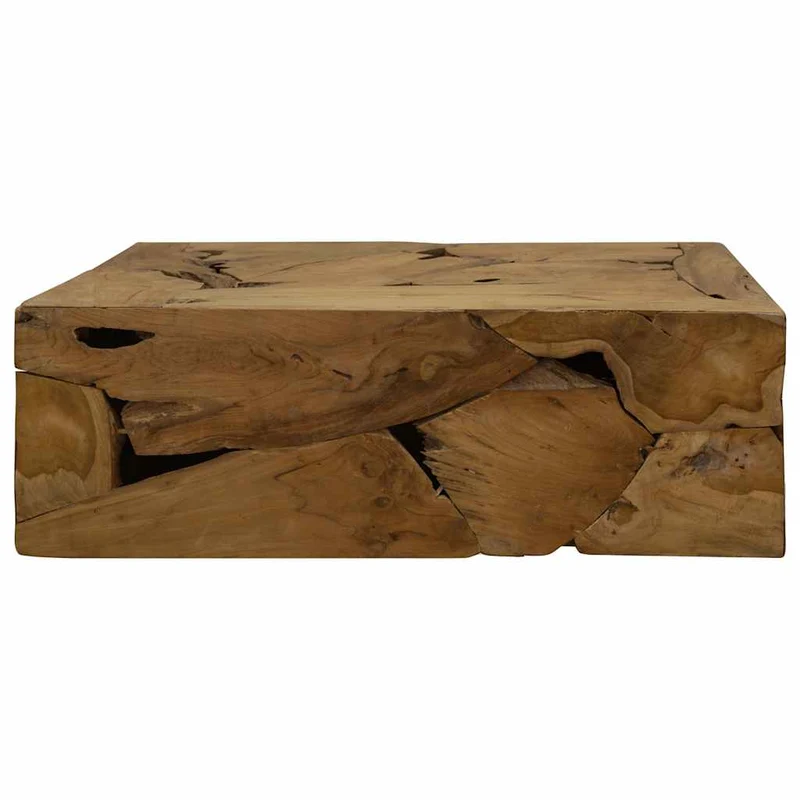 Table basse de salon design rustique 90 x 50 x 30 cm teck véritable marron DEC037221