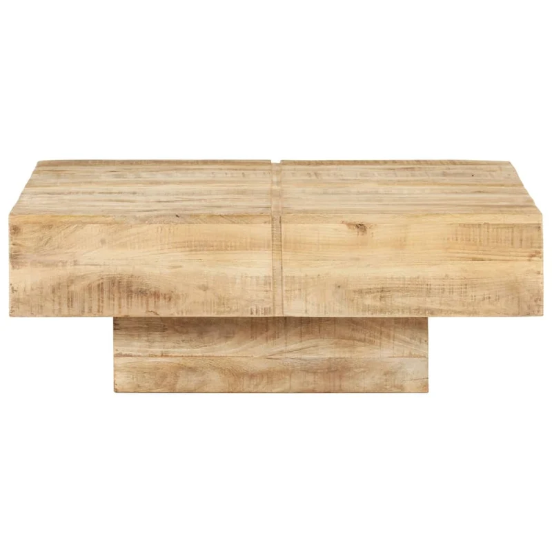 Table basse de salon design rustique 80 x 80 x 28 cm bois de manguier massif DEC037188