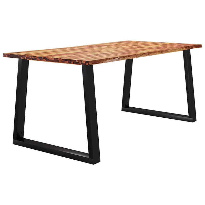 Table de salle à manger design industriel 180 x 90 x 75 cm bois d'acacia et acier DEC036723