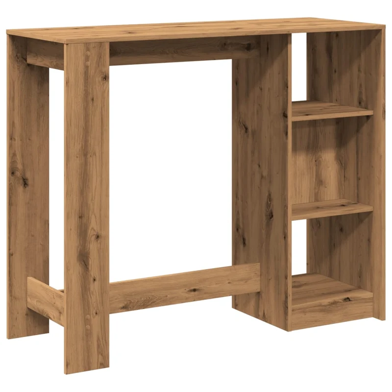 Table d’appoint multifonction avec étagère 124 x 46 x 103,5 cm en bois d'ingénierie couleur chêne DEC036341
