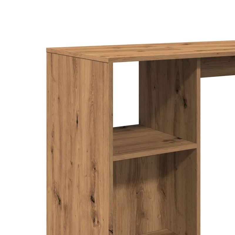 Table d’appoint multifonction avec étagère 124 x 46 x 103,5 cm en bois d'ingénierie couleur chêne DEC036341