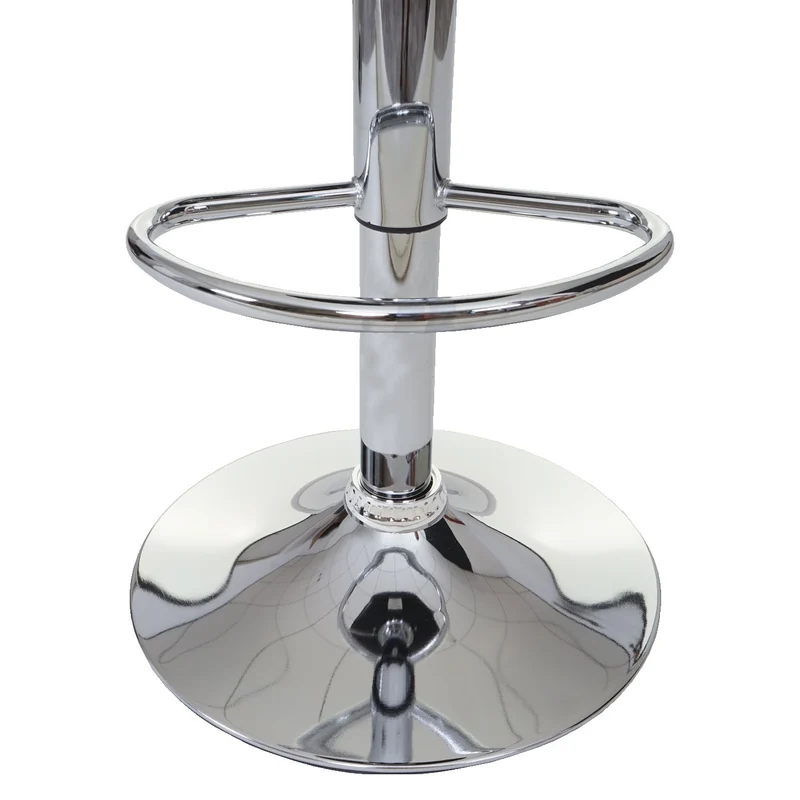 Lot de 2 tabourets de bar chaises de comptoir réglable en hauteur en PVC noir et blanc piètement chromé 04_0000150