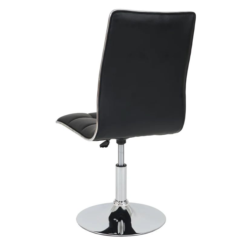 Chaise à manger cuisine design moderne et chic hauteur réglable pivotant en synthétique noir 04_0002205