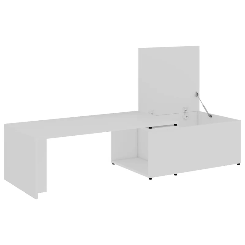 Table basse de salon design moderne 150 x 50 x 35 cm bois d'ingénierie blanc DEC037857