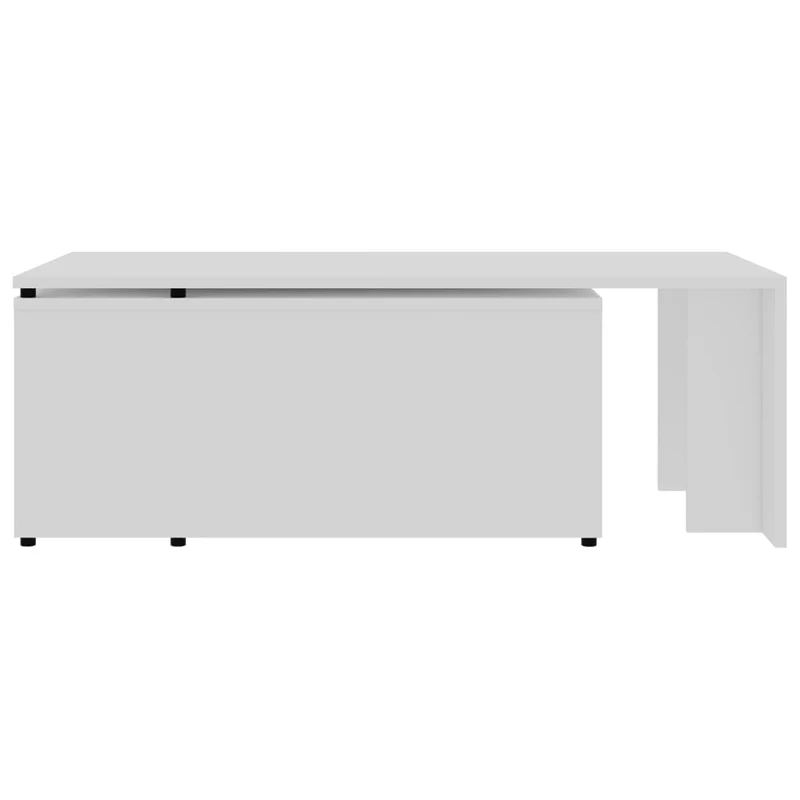 Table basse de salon design moderne 150 x 50 x 35 cm bois d'ingénierie blanc DEC037857