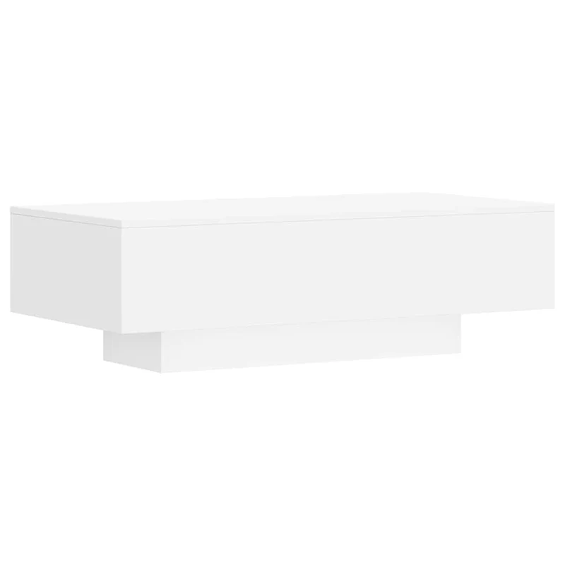Table basse de salon design moderne 100 x 49,5 x 31 cm bois d'ingénierie blanc DEC037779