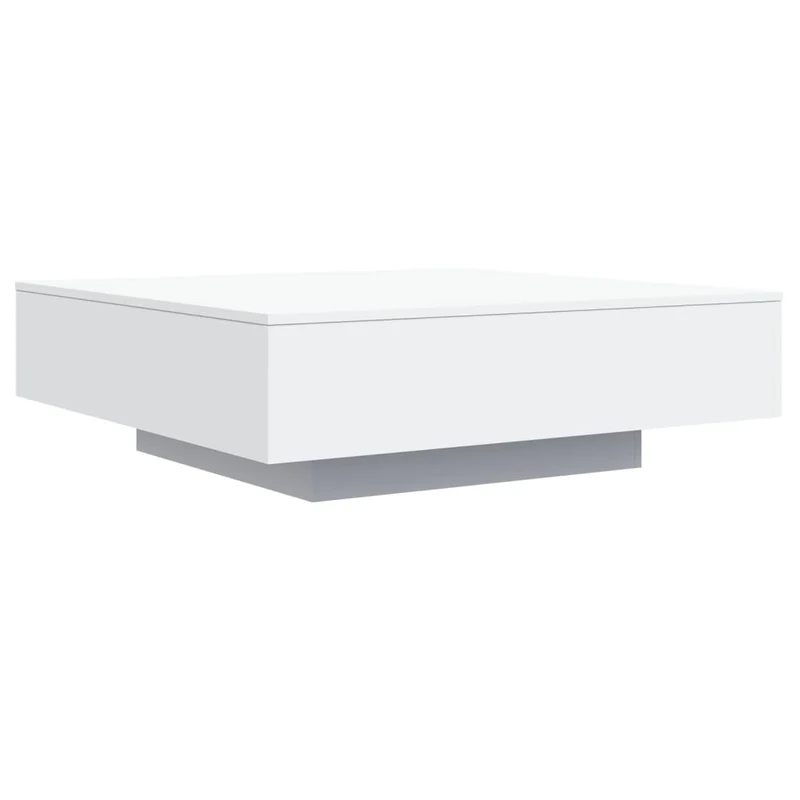Table basse de salon design moderne 100 x 100 x 31 cm bois d'ingénierie blanc DEC037772