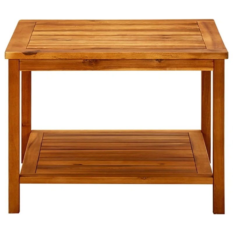 Table basse de salon design rustique 60 x 60 x 45 cm bois d'acacia solide marron DEC037110