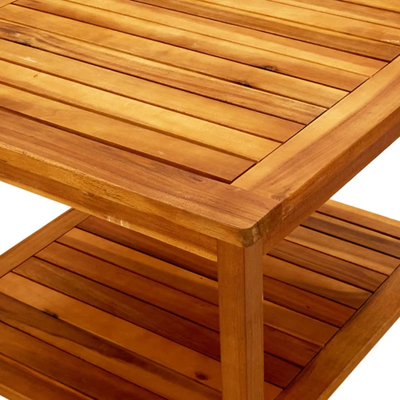 Table basse de salon design rustique 60 x 60 x 45 cm bois d'acacia solide marron DEC037110
