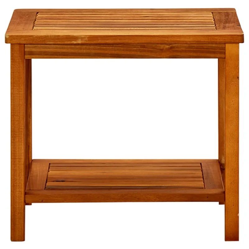 Table basse de salon design rustique 50 x 35 x 45 cm bois d'acacia solide marron DEC037075